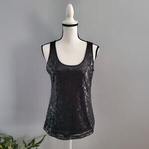 Calvin Klein Black Sequin Tank Top S